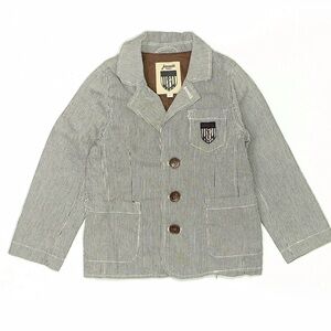 Jacadi - boy 4T cotton navy white striped Button-Up blazer French cotton Jacket